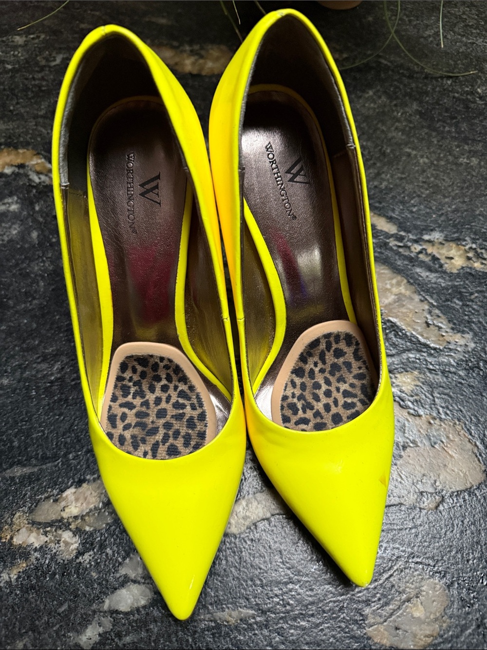 Worthington Neon Yellow Pointed-Toe Pumps